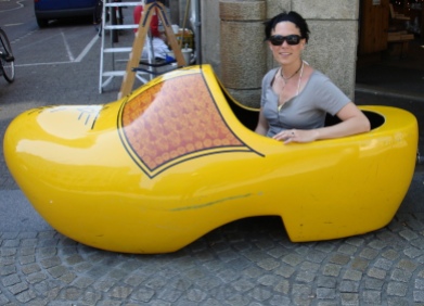 Big wooden shoes in Amsterdam, The Netherlands